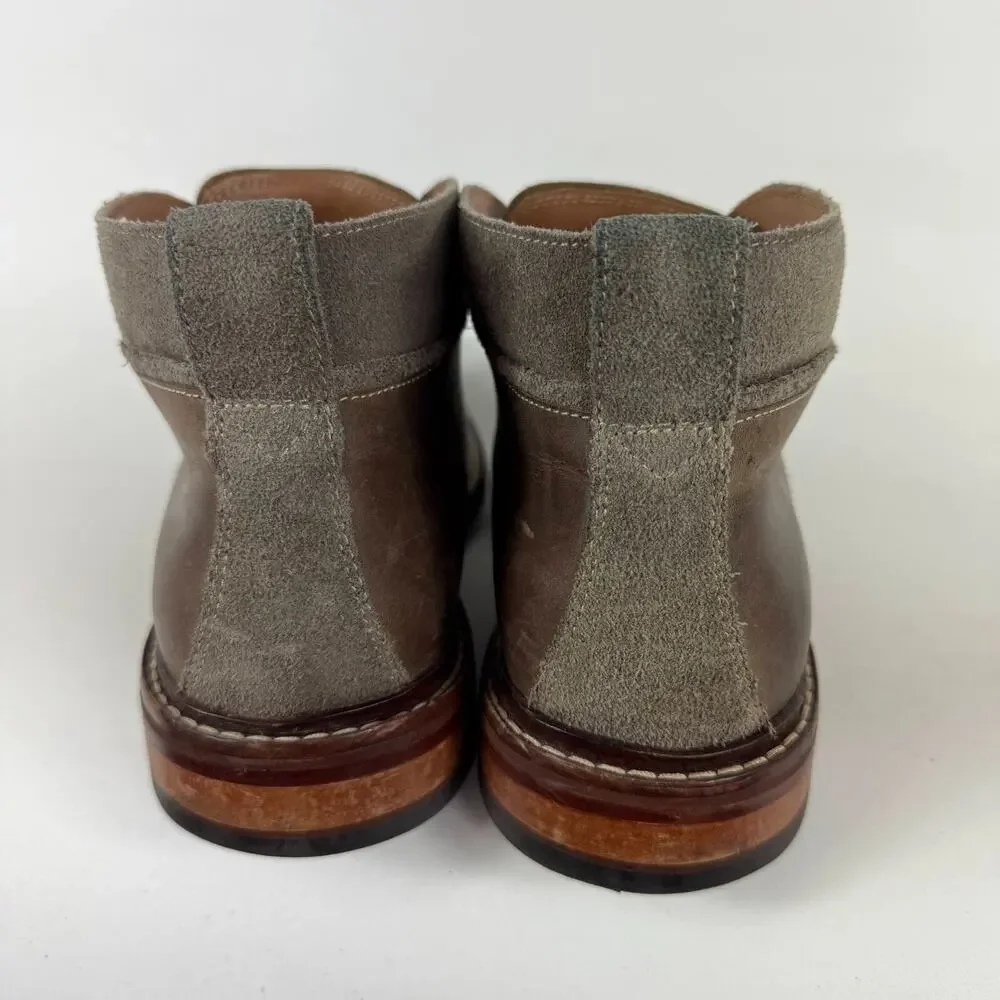 Cole Haan Chukka Boots Men's 9.5 Brown Leather Almond Toe Lace-Up Block Heel